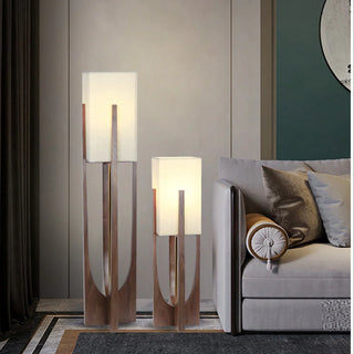 Natural Rectangular Floor Lamp ,  Wood/Fabric