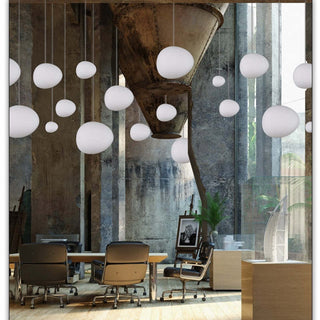 Egg-shaped Glass Pendant Light, Globe, Modern