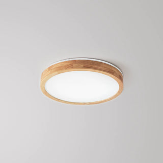 Nordic Round Acrylic/Wood Flush Mount Ceiling Light, Wood,3 Style