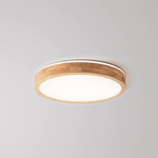 Nordic Round Acrylic/Wood Flush Mount Ceiling Light, Wood,3 Style