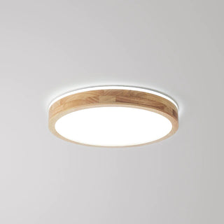 Nordic Round Acrylic/Wood Flush Mount Ceiling Light, Wood,3 Style