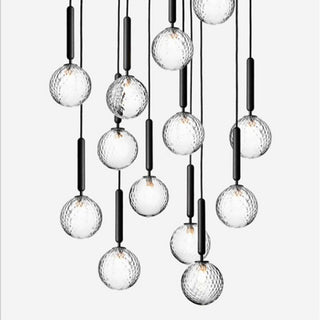 Water Ripple Glass Ball Pendant Light, 2 Colors