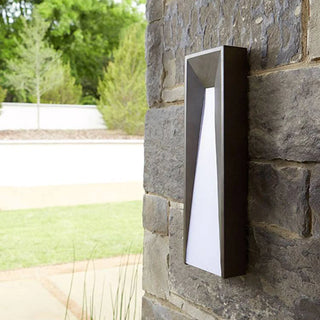 Modern Rectangular Metal Outdoor Wall Lamp, Black/White