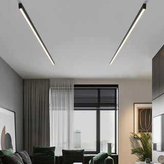 Blair Modern LED Linear Black Metal Flush Mount Ceiling Light