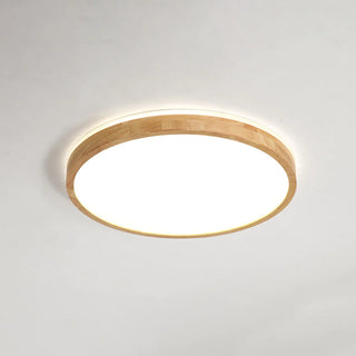 Nordic Round Acrylic/Wood Flush Mount Ceiling Light, Wood,3 Style