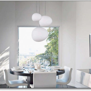 Egg-shaped Glass Pendant Light, Globe, Modern