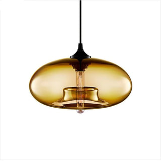 Futuristic Glass Flying Saucer Pendant Light, 6 Color