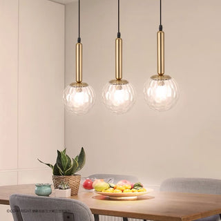 Water Ripple Glass Ball Pendant Light, 2 Colors