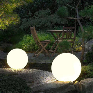 Minimalist Globe LED Outdoor Light, Resin, White