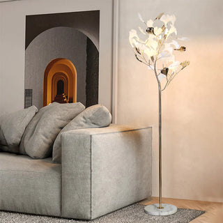 Leslie Artistic Floor Lamp, Ceramic/Metal, White/Gold, Study & Bedroom