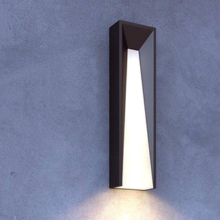 Modern Rectangular Metal Outdoor Wall Lamp, Black/White