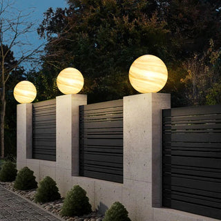 Moon Pier-Mount Solar Outdoor Pillar Light, DIA 25/30/41CM