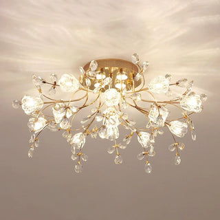 LINA Art Deco Elegant Flower Flush Mount Ceiling Lights, Gold