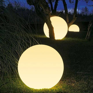 Minimalist Globe LED Outdoor Light, Resin, White