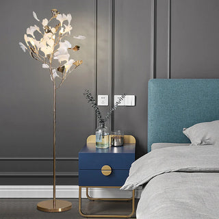 Leslie Artistic Floor Lamp, Ceramic/Metal, White/Gold, Study & Bedroom