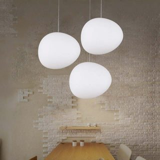 Egg-shaped Glass Pendant Light, Globe, Modern