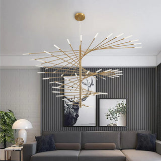 Lyla Modern Chandelier Rotating Fireworks, Black/Gold