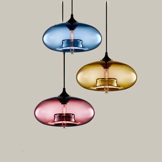 Futuristic Glass Flying Saucer Pendant Light, 6 Color