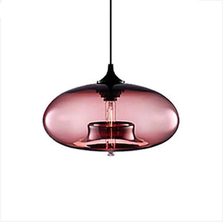 Futuristic Glass Flying Saucer Pendant Light, 6 Color