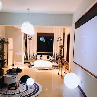 LED Neon Color Sphere Shape PVC Floor Lamp Remote Control