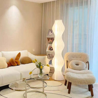 Artistic Pleated Acrylic Floor Lamp, White