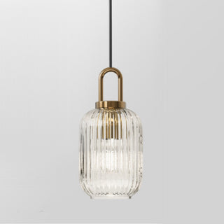 Modern U-Shaped Handle  Transparent Glass Pumpkin Pendant Light