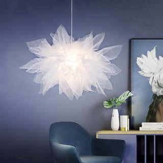 Modern Flower Fabric Pendant Light, Bedroom