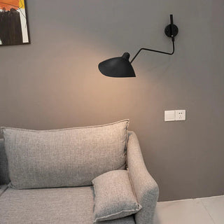 Blair Modern Simple Long Arm Wall Lamp, Metal, Black, Living Room