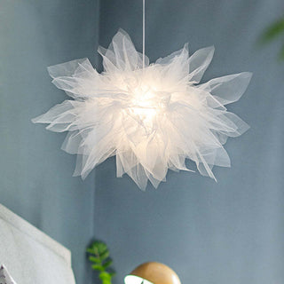 Modern Flower Fabric Pendant Light, Bedroom