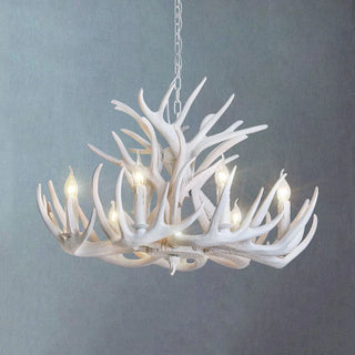 Antler Metal/Resin Chandelier, White