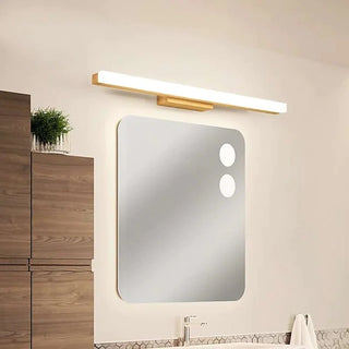 Mori Minimalist Linear Wooden Wall Lamp, Wood/Walnut