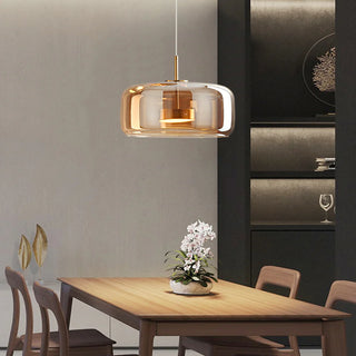 Simple Glass Pendant Light, Clear/Smoked/Amber