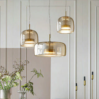 Simple Glass Pendant Light, Clear/Smoked/Amber