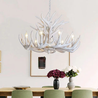 Antler Metal/Resin Chandelier, White