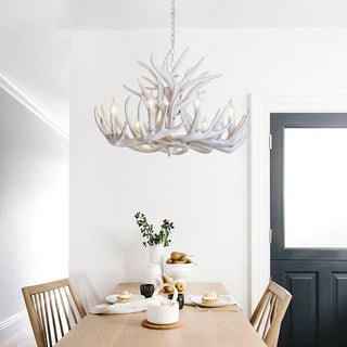 Antler Metal/Resin Chandelier, White