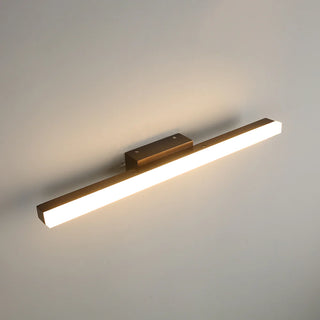 Mori Minimalist Linear Wooden Wall Lamp, Wood/Walnut