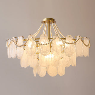 Krislynn Elegant Pearl/Glass/Metal Chandelier, White