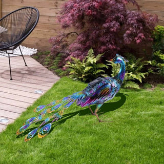 LED Solar Light Peacock Lawn Lamps Yard Art Garden Solar Light