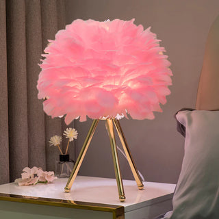 Feather Table Lamp Tripot, 4 Color