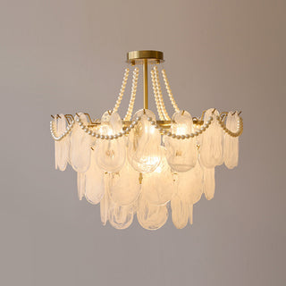 Krislynn Elegant Pearl/Glass/Metal Chandelier, White