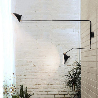 Blair Modern Simple Long Arm Wall Lamp, Metal, Black, Living Room