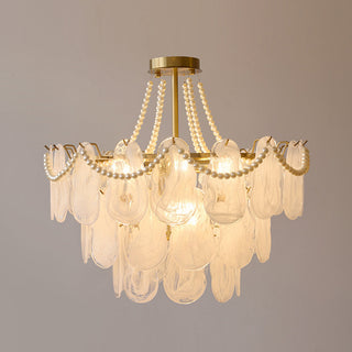 Krislynn Elegant Pearl/Glass/Metal Chandelier, White