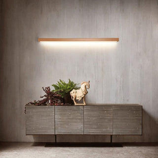 Linear Mirror Wooden Front Vanity Wall Lamp,Bedroom/Bathroom