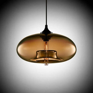 Futuristic Glass Flying Saucer Pendant Light, 6 Color