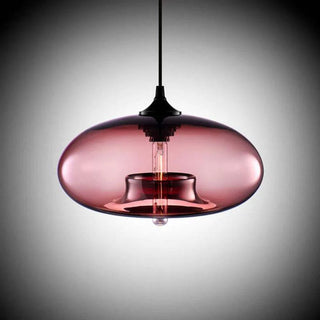 Futuristic Glass Flying Saucer Pendant Light, 6 Color