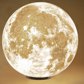 Modern Moon Resin Outdoor Lamp Post, Warm Light