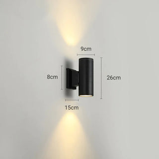 Outdoor Wall Lamp Double-headed, Metal & Glass