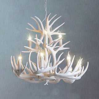 Antler Metal/Resin Chandelier, White