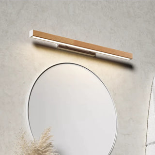 Minimalist Linear Wood Vanity Wall Lamp, Bathroom