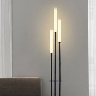 Black Acrylic Three-headed Pillar Floor Lamp